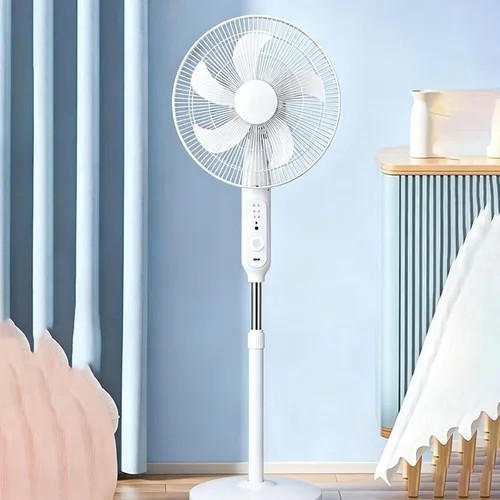 Vista 8 de Ventilador de piso con energía solar blanca de 16 pulgadas,Batería de alta