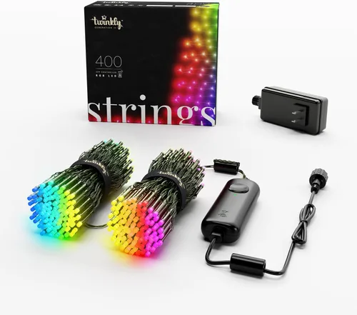 Vista 11 de Twinkly Cuerdas de 250 luces LED blancas, cadena de luces LED para exteriores e interiores, luces blancas de Navidad de cálido a fresco, LED