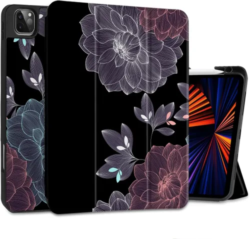 Vista 12 de DONGKE Funda protectora delgada para iPad Pro 2022/2021/2020/2018 de 11 pulgadas de generación 4/3/2/1 - Funda protectora delgada - Soporte