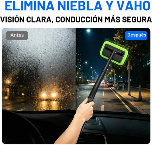 Vista 5 de Xindell - Limpiador de ventanas de coche - Juego de limpiaparabrisas, capó de microfibra, limpiador exterior e interior de coche con mango largo