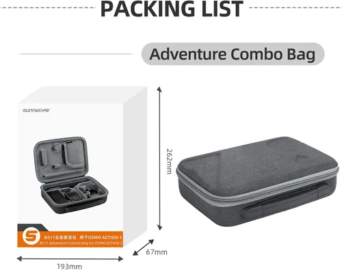 Vista 6 de Osmo Action 3 Funda para DJI Action 3 Accesorios de cubierta de cámara Bolsa de viaje compacta Estuche de transporte duro Estuche de transporte