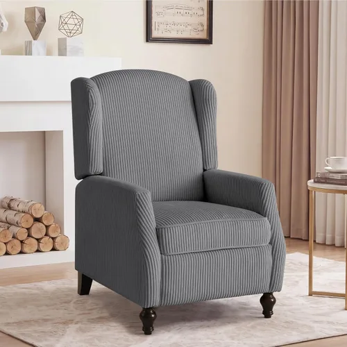 Vista 19 de Silla reclinable PALLOME con respaldo alto, asiento con masaje y calor, tapizado de tela, con respaldo acolchado, silla reclinable para sala de Beige