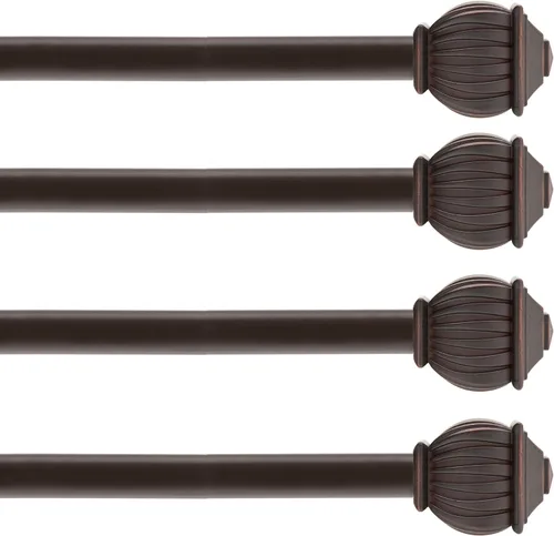 Vista 16 de Kenney Beckett - Barra decorativa estándar para cortina de ventana, 5/8", 28-48", negra Negro