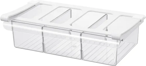 Vista 9 de Organizador extraíble de cajones para refrigerador, contenedores de almacenamiento debajo del estante para organización de refrigerador para frutas