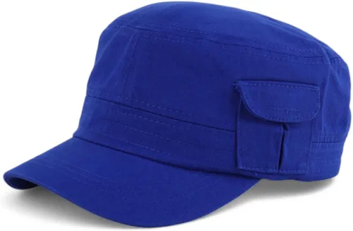 Vista 13 de Trendy Apparel Shop Gorra estilo militar liso Castro con bolsillo Blanco