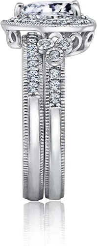 Vista 19 de Amazon Essentials Anillo antiguo de plata de ley chapada en platino con circonita cúbica Infinite Elements (anteriormente colección Amazon)