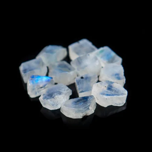 Vista 2 de OdrillionGems Cristales y piedras preciosas naturales de piedra lunar azul crudo de 100 quilates, piedra natal de junio, piedra curativa de chakras