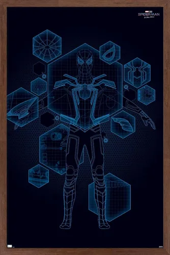 Vista 17 de Trends International Marvel Spider-Man: No Way Home - Póster técnico de pared, 22.4 pulgadas de largo x 14.7 pulgadas, versión enmarcada de madera