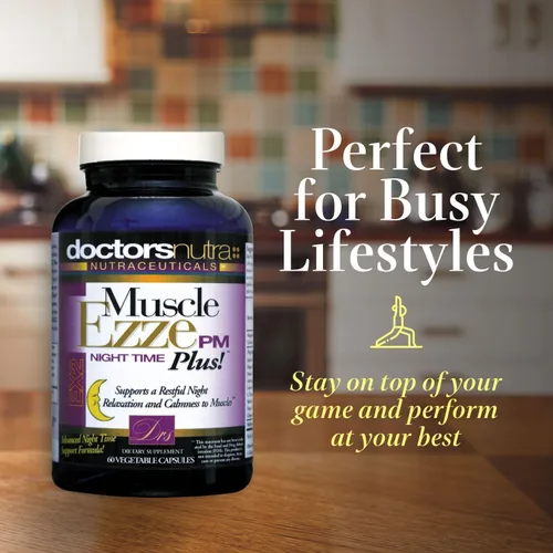Vista 2 de Muscle Ezze PM Plus Cápsulas nocturnas de Doctors Nutra - Uso nocturno - Sin gluten - 60 cápsulas