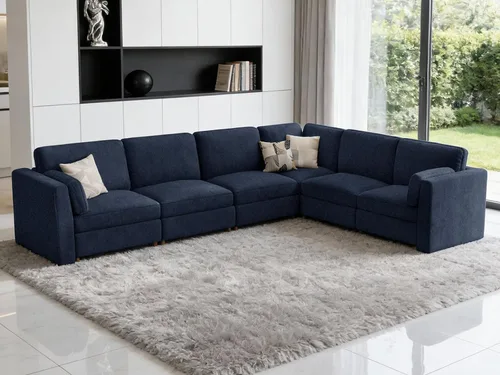Vista 32 de CUGOAO Sofá biplaza extragrande de 83.5 pulgadas, sofás para sala de estar, sofá nube de felpilla de asiento profundo, sofá modular seccional, funda