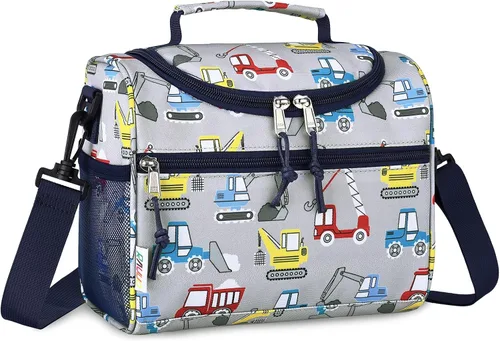 Vista 11 de RAVUO Bolsa de almuerzo para niños, reutilizable, aislada, lindo kit de comida térmica para niños pequeños con correa de hombro desmontable