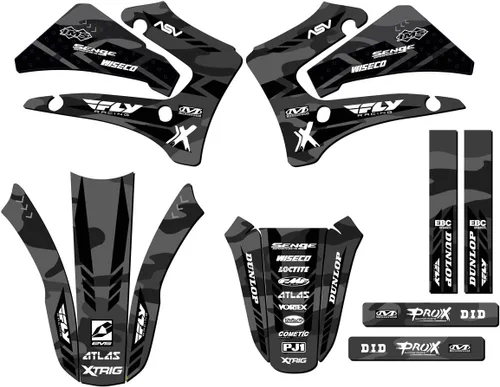 Vista 4 de Kit de base gráfica TTR 125 APACHE Green Senge 2000-2007 compatible con Yamaha