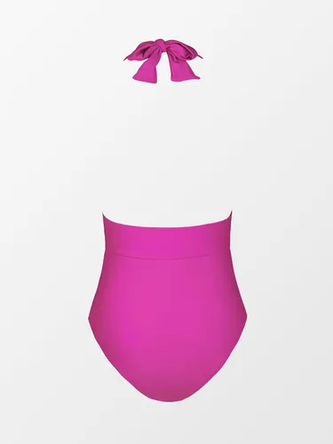 Vista 5 de CUPSHE Women V Neck One Piece Swimsuit Halter Backless Ruched Tummy Control Bathing Suit
