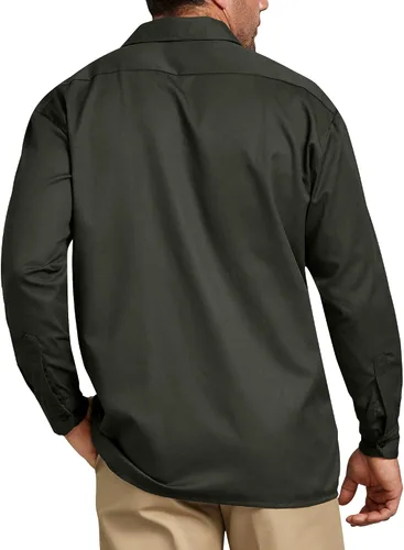 Vista 2 de Dickies Camisa de trabajo de manga larga grande y alta para hombre