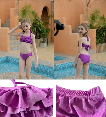 Vista 2 de DNFUN Colas de sirena para nadar para niñas, traje de baño de sirena con monoaleta
