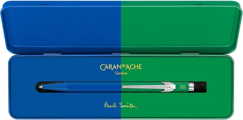 Vista 4 de Caran D'Ache Bolígrafo unisex Paul Smith 850 Collection - Bolígrafo de color cobalto y esmeralda, tamaño 5.051 in, con referencia de caja de regalo