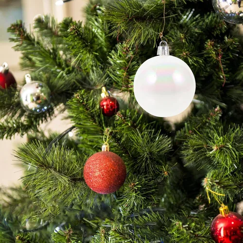 Vista 5 de Garneck 12 bolas de adornos de Navidad iridiscentes, de plástico, inastillables, esferas de Navidad, árbol de Navidad, adornos colgantes