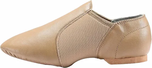 Vista 5 de Dynadans Zapato de jazz sin cordones superior de cuero para mujer, Negro