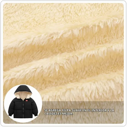Vista 6 de Abrigo de forro polar para bebé niña de invierno con capucha, chaqueta acolchada para niño pequeño Negro1