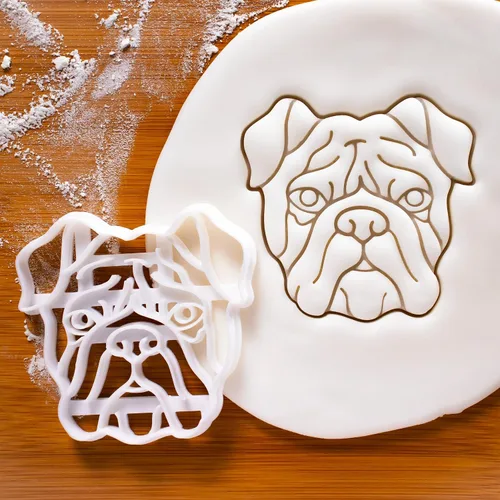 Vista 2 de Cortador de galletas Bulldog Inglés Cara, 1 pieza - Bakerlogy