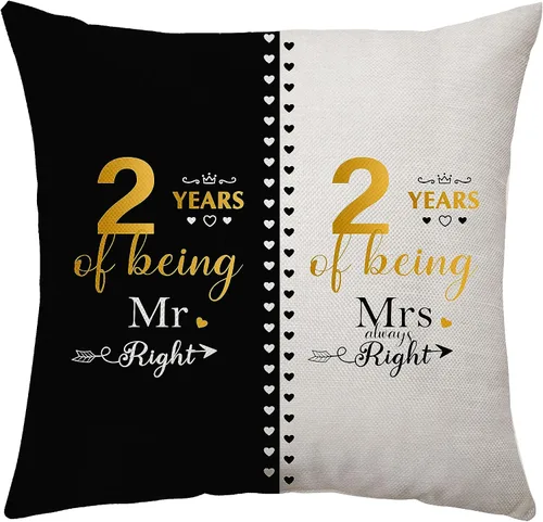 Vista 4 de Mr. Right Mrs. Always Right Regalos para parejas, regalos de matrimonio de 14 años para ella y él, aniversario de boda para parejas, tía, tío, funda