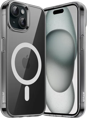 Vista 25 de JETech Funda magnética para iPhone 15, color negro y blanco Compatible con MagSafe, funda protectora a prueba de golpes, resistente a