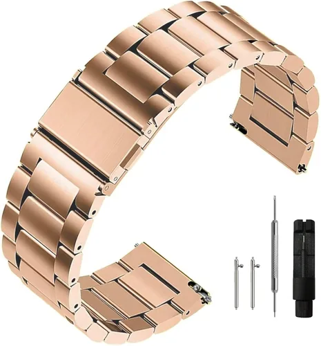 Vista 10 de Correa de reloj de acero inoxidable de liberación rápida, pulsera de metal mate cepillada premium, 16 mm, 18 mm, 20 mm, 22 mm, 24 mm, correa
