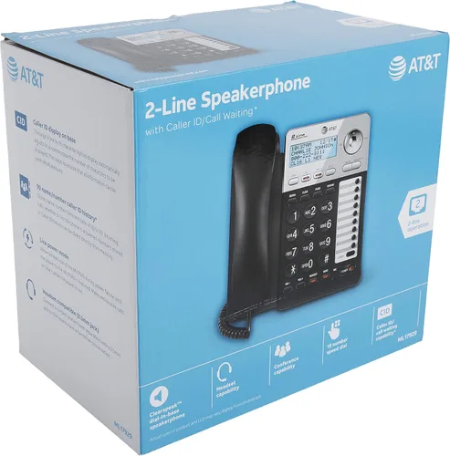 Vista 6 de AT&T ML17929 Teléfono con cable de 2 líneas, negro (paquete de 2)