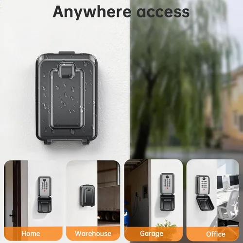 Vista 5 de Caja de bloqueo de llave, combinación personalizable de 12 dígitos, caja de seguridad para llaves con código reposable, gran capacidad y resistente