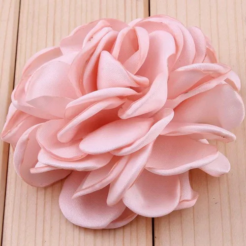 Vista 10 de Huralona 10 flores de cinta de satén para manualidades, lazo, boda, diciembre, vintage, flores de tela, rosas artificiales para tocado, apliques