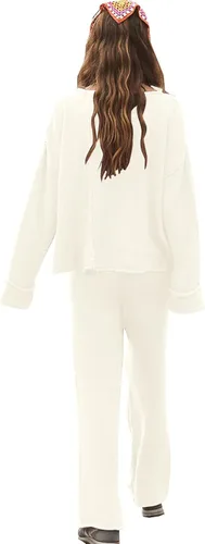 Vista 3 de ETCYY NEW Dunes - Conjunto de sudadera de punto de 2 piezas con suéter y pantalones deportivos de pierna ancha