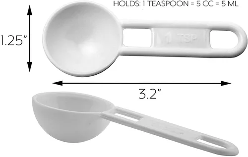 Vista 6 de Cornucopia Brands Paquete a granel de cucharaditas medidoras (paquete de 24); cucharas de 0.2 fl oz / 5 cc que caben dentro de una botella