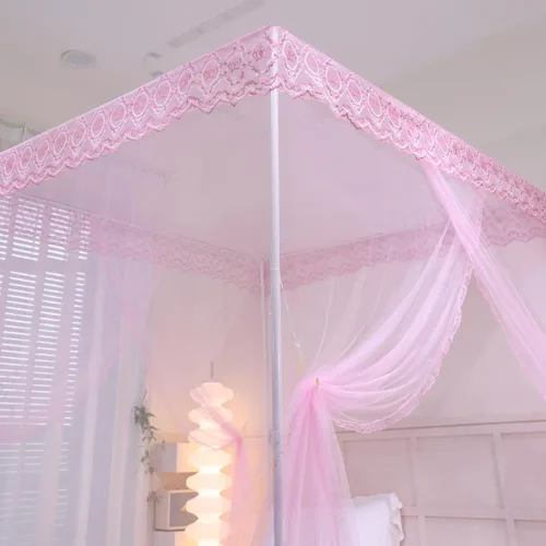 Vista 4 de naturetalk Dosel para Cama, Red de Cortina de Cama de Princesa para Niñas y Adultos, Red de Cúpula de Encaje Rectangular de Tres Puertas