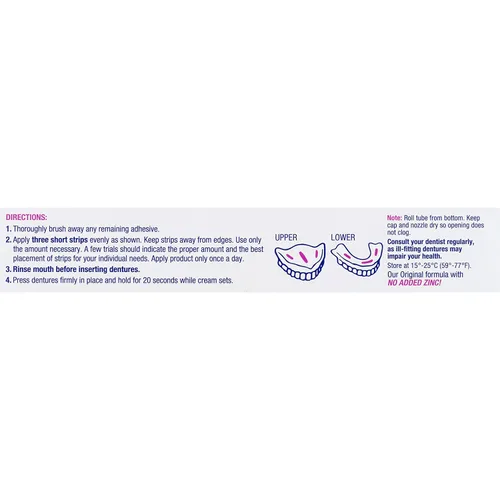 Vista 2 de Effergrip Crema adhesiva extra fuerte para dentaduras, sin zinc, 2.5 oz