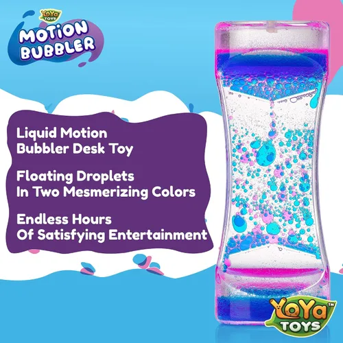 Vista 2 de YoYa Toys Liquimo - Bolígrafo de Burbujas de Movimiento Líquido 1 Paquete - Juguete Sensorial para Niños y Adultos - Temporizador de Burbujas
