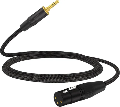 Vista 7 de HOSONGIN Cable XLR hembra a TRS macho de 3,5 mm sin equilibrio, conector de micrófono XLR hembra de 1/8 pulgadas para consola de mezcla, tableta
