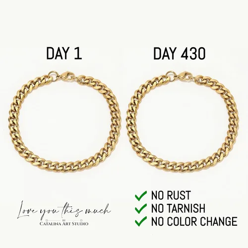 Vista 4 de Love You This Much Pulsera cubana de promesa, regalo romántico para novio, regalo de agradecimiento para novio, bonito regalo pequeño para novio