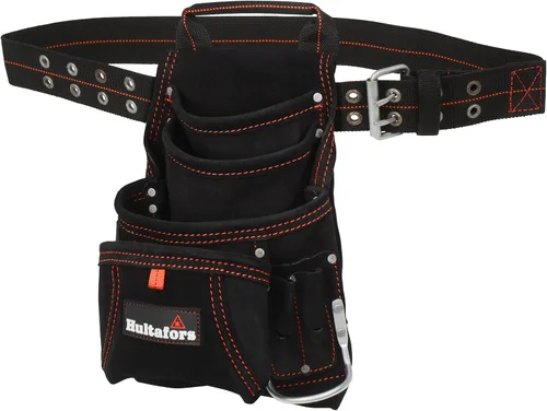 Vista 2 de Hultafors Work Gear HT5333 Carpenter's - Bolsa de gamuza resistente para uñas y herramientas, bolsillo frontal de doble refuerzo, lazo para martillo