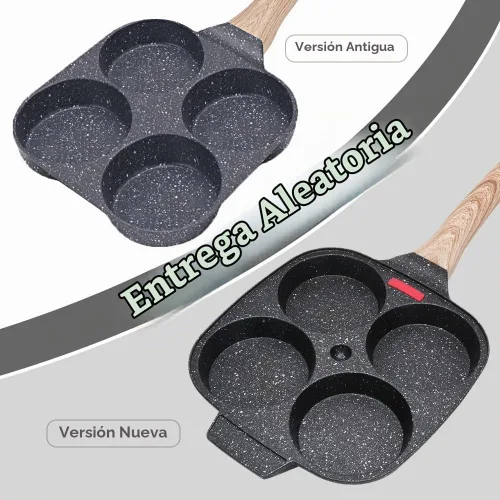 Vista 5 de Sartén para huevos, sartén antiadherente para huevos fritos de 4 tazas, sartén para panqueques de aleación de aluminio para el desayuno, sartén