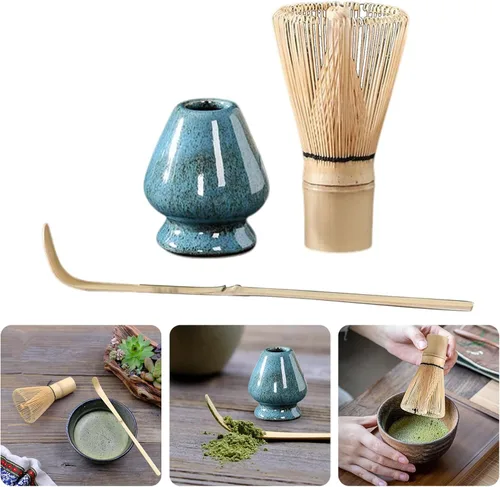 Vista 2 de Juego de accesorios para té con recipiente de cerámica, amarillo