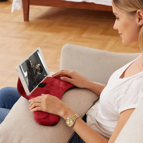 Vista 2 de Soporte de almohada multiángulo para iPad Air y iPad, soporte de almohada universal para teléfono y tableta y soportes utilizados en cama, negro