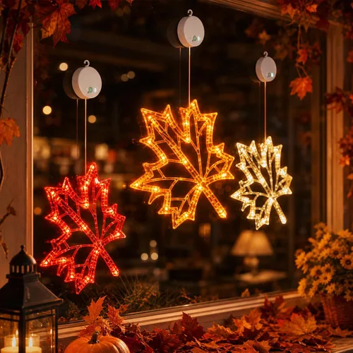 Vista 3 de LOLStar Fall Decor Window Lights 2026, Thanksgiving Decorations LED Lights