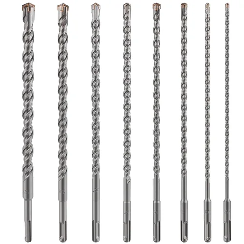Vista 7 de Wensilon Broca para hormigón, 1 unidad, 1 pulgada x 10 "-8 pulgadas, material de carburo de doble rosca de tipo cruzado, adecuado para hormigón