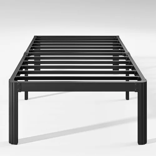 Vista 12 de Hunlostten Base de cama individual resistente de 18 pulgadas, no necesita somier, plataforma de metal con esquinas redondas, fácil montaje, sin
