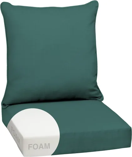 Vista 20 de Arden - Juego de cojines de asiento profundo para exteriores, espuma, 24x24, aguamarina