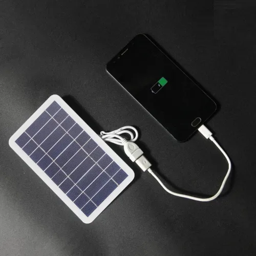 Vista 3 de Panel solar de 5 V 400 mA de 2 W de salida USB portátil para exteriores Panel de carga solar para mini ventiladores, autos de juguete, drones