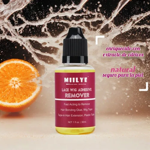 Vista 5 de MIILYE Removedor de pegamento para peluca, 2 botellas, removedor de extensiones de cabello con cinta Solvente para residuos adhesivos, peluca