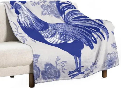Vista 10 de Manta de gallo con encanto de campo, manta de forro polar de felpa de 30 x 40 pulgadas, manta de franela súper suave para decoración de sofá, cama