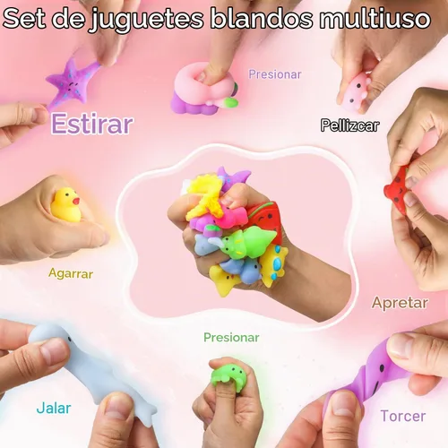 Vista 3 de Mini juguetes esponjosos, 30 piezas lindos Mochi Squeeze juguetes para recuerdos de fiesta