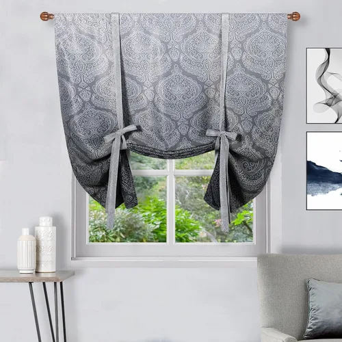 Vista 32 de DWCN Cortinas Opacas - Persiana Enrollable con Lazos para Ventana, Aislamiento Térmico, Oscurecimiento de Habitación, Cortinas con Bolsillo